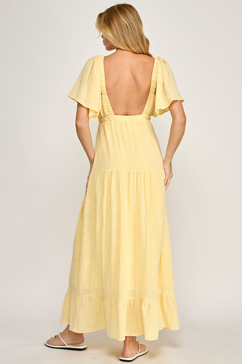 SUMMER MUSE OPEN-BACK MAXI DRESS