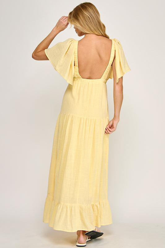 SUMMER MUSE OPEN-BACK MAXI DRESS