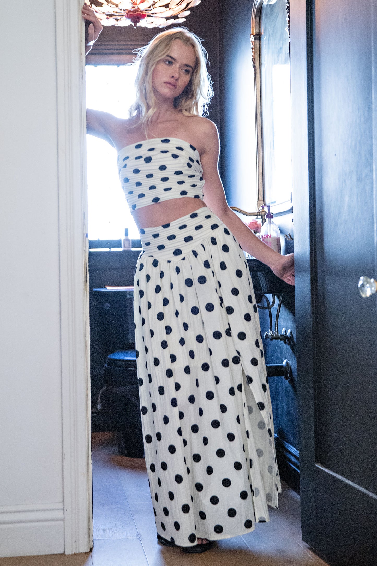 POLKA DOT TUBE TOP + MAXI DRESS SET