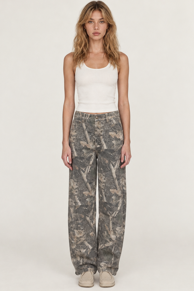 ZEBRA BARREL LEG JEANS
