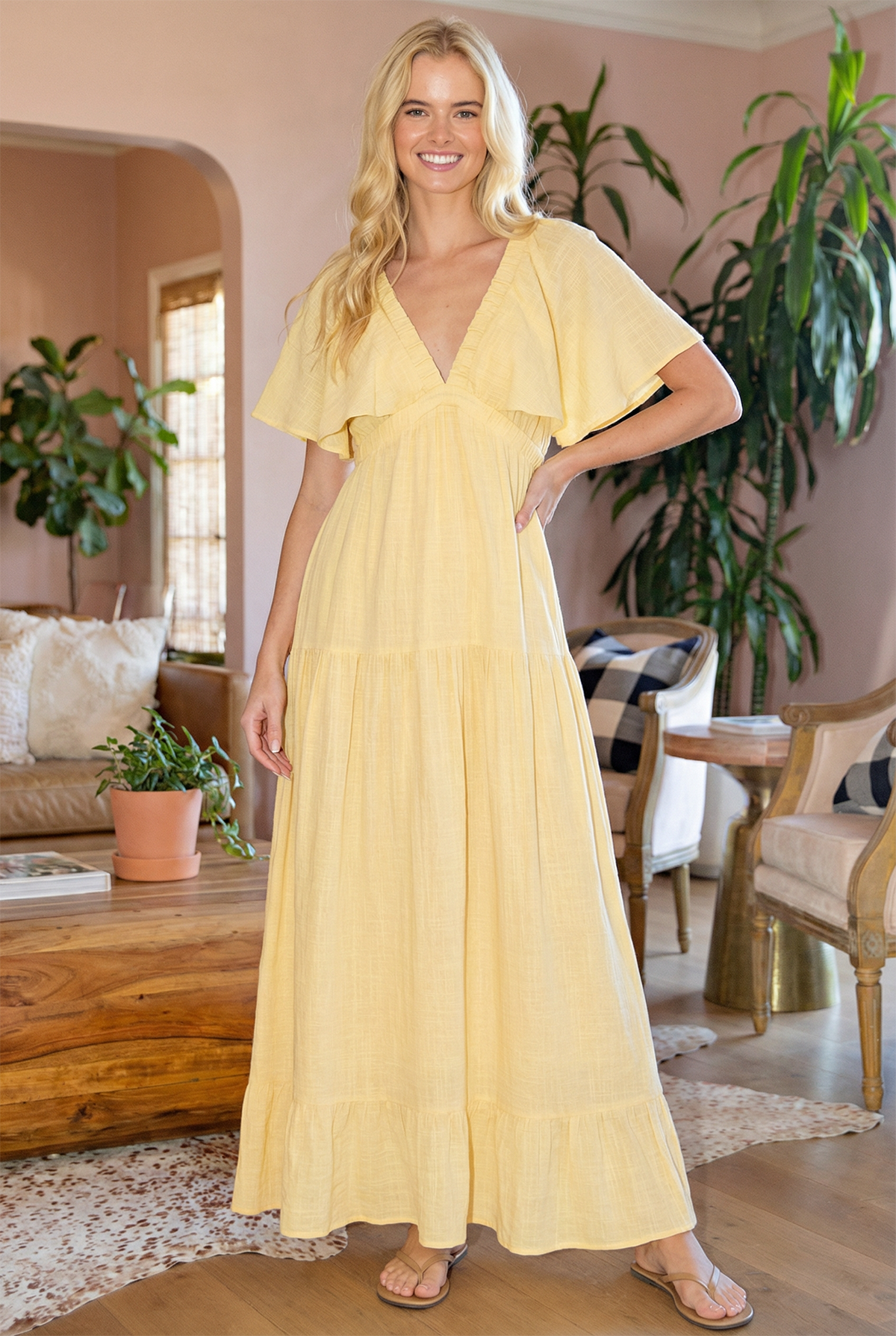 SUMMER MUSE OPEN-BACK MAXI DRESS