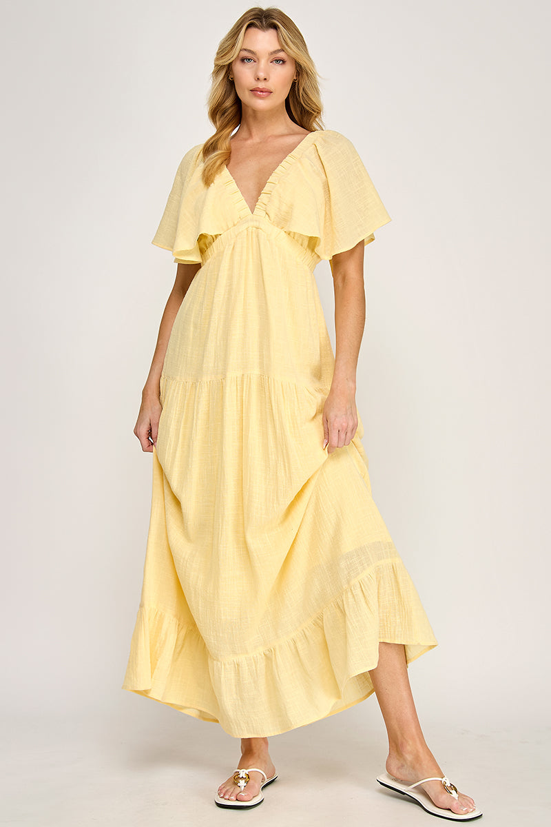 SUMMER MUSE OPEN-BACK MAXI DRESS