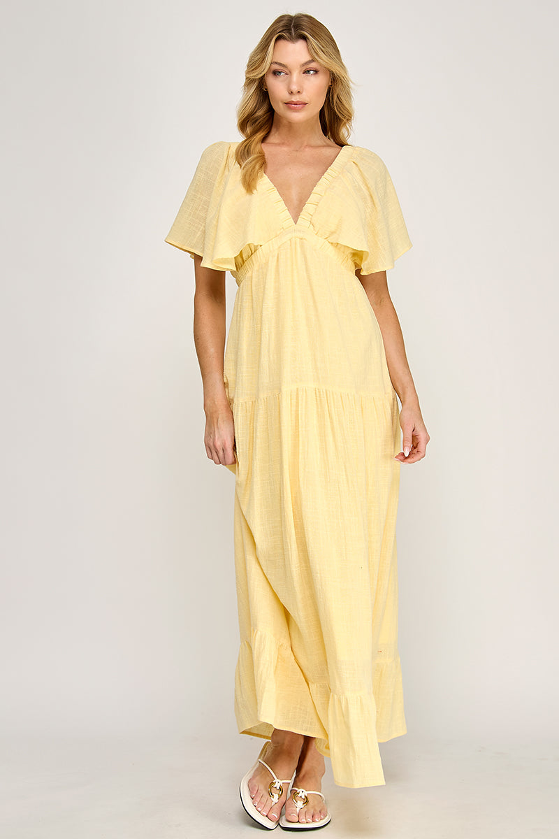 SUMMER MUSE OPEN-BACK MAXI DRESS