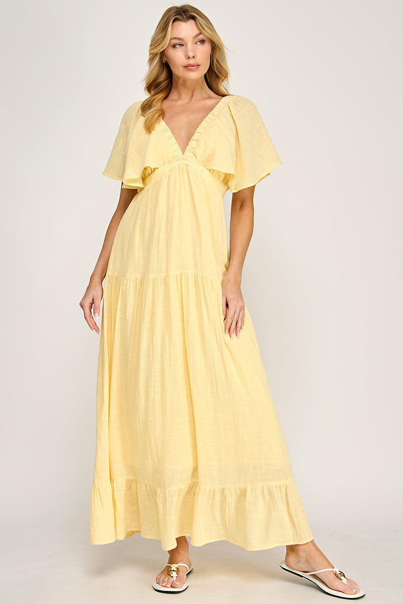 SUMMER MUSE OPEN-BACK MAXI DRESS