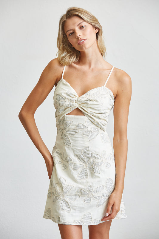 BLOOM TWIST FRONT MINI DRESS