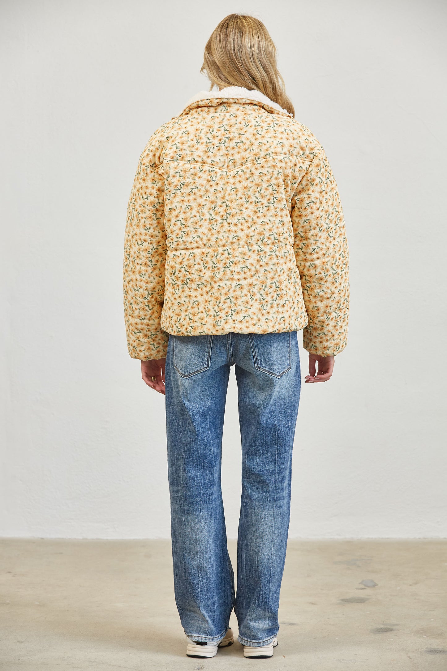 FLORAL SHERPA PUFFER JACKET