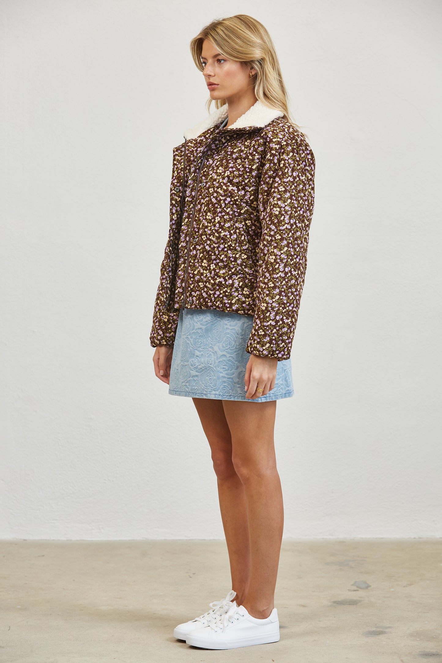 FLORAL SHERPA PUFFER JACKET