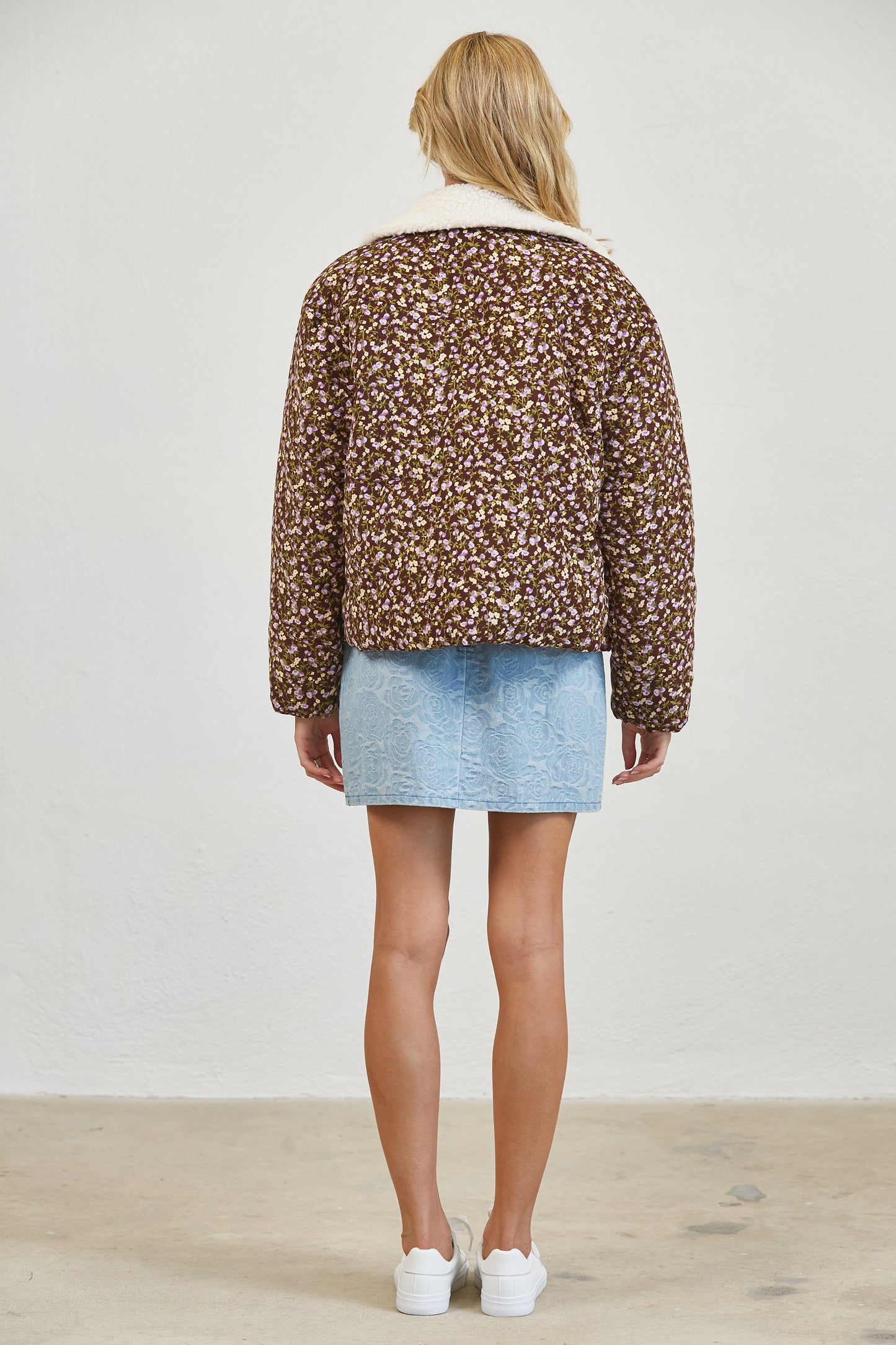 FLORAL SHERPA PUFFER JACKET