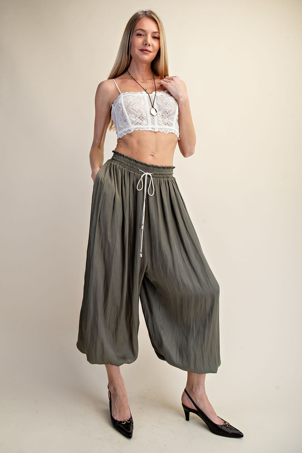 BOHO SATIN BALLON PANTS