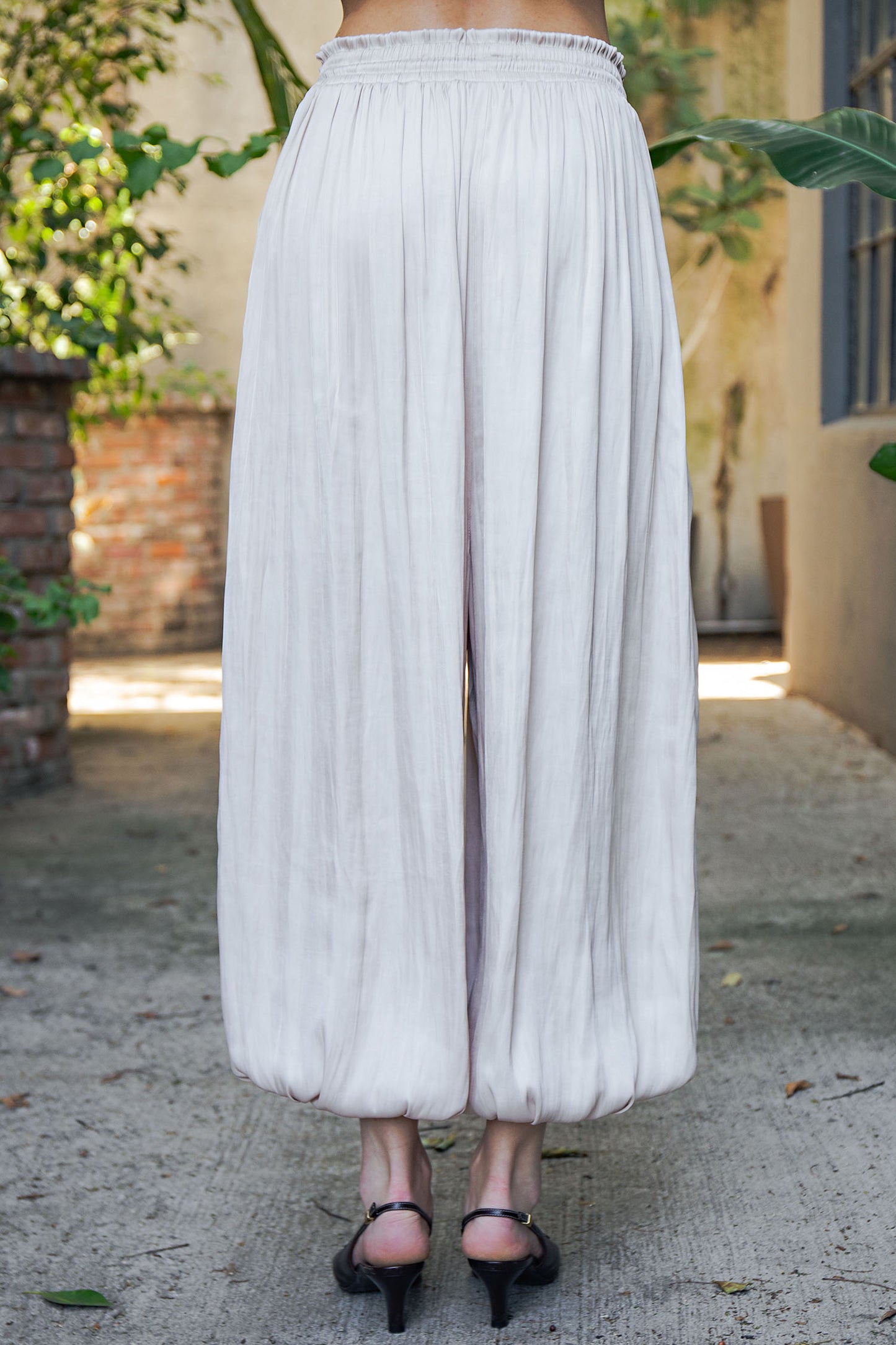 BOHO SATIN BALLON PANTS - CHAMPAGNE