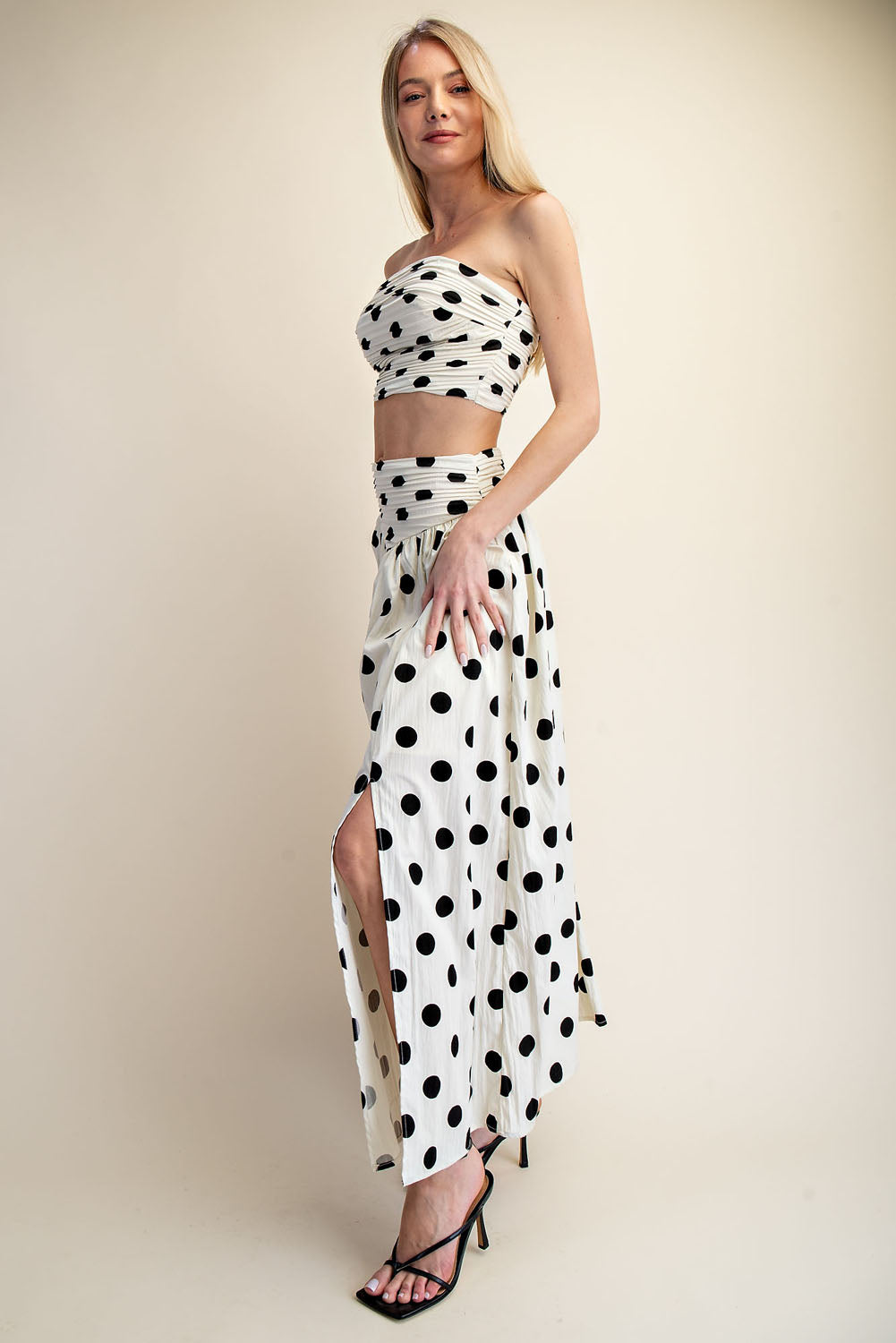 POLKA DOT TUBE TOP + MAXI DRESS SET - PORKA DOT
