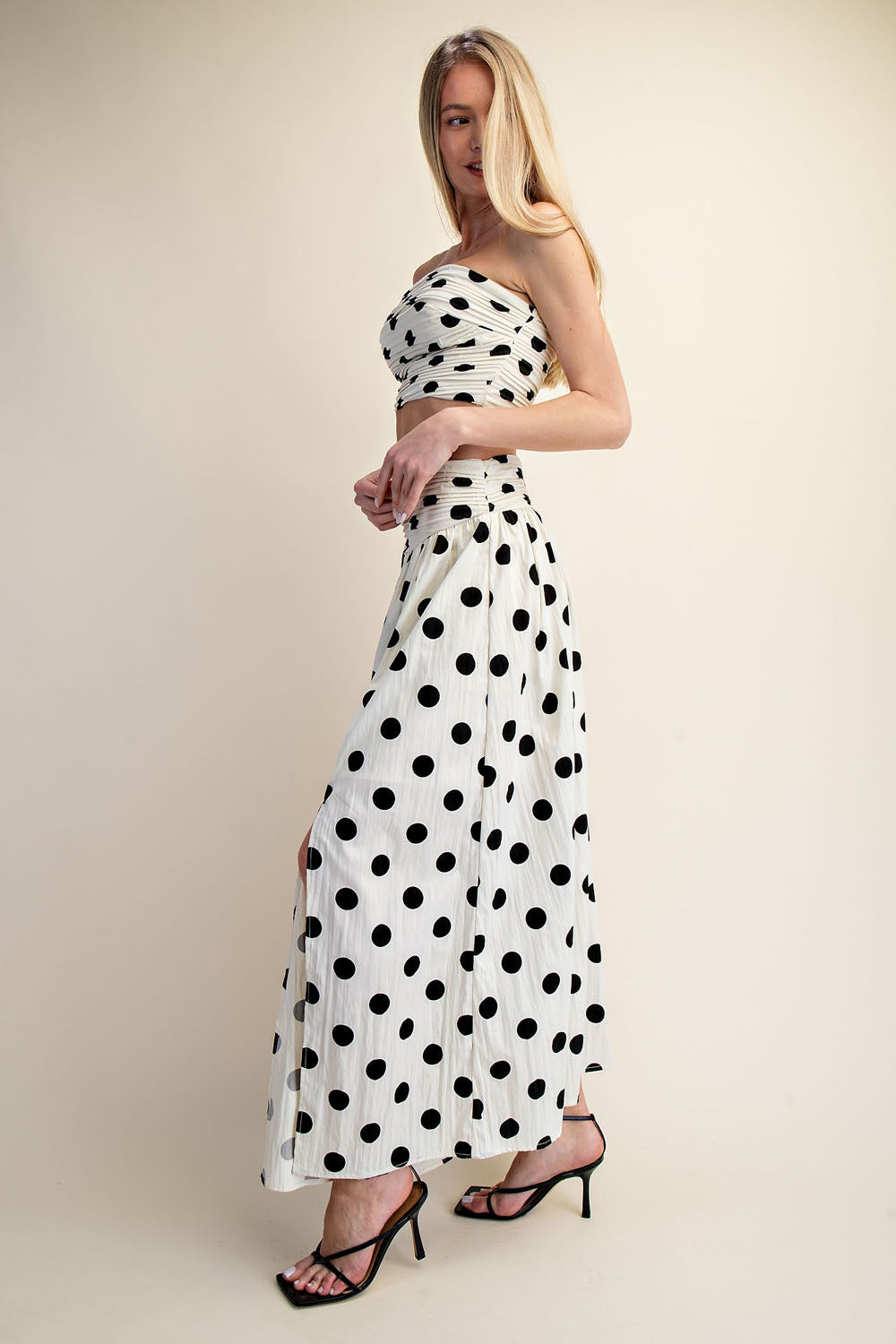 POLKA DOT TUBE TOP + MAXI DRESS SET - PORKA DOT