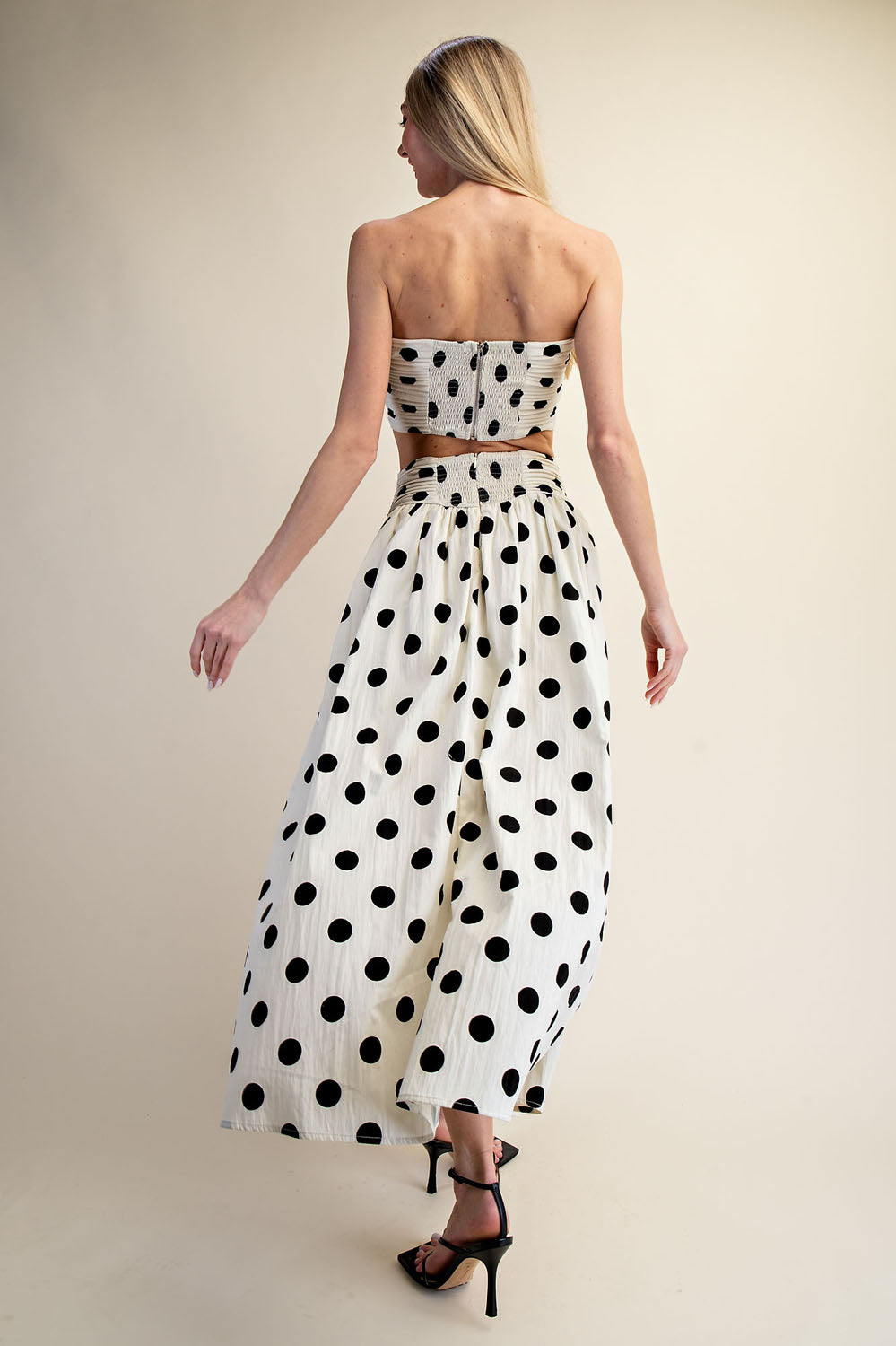 POLKA DOT TUBE TOP + MAXI DRESS SET - PORKA DOT