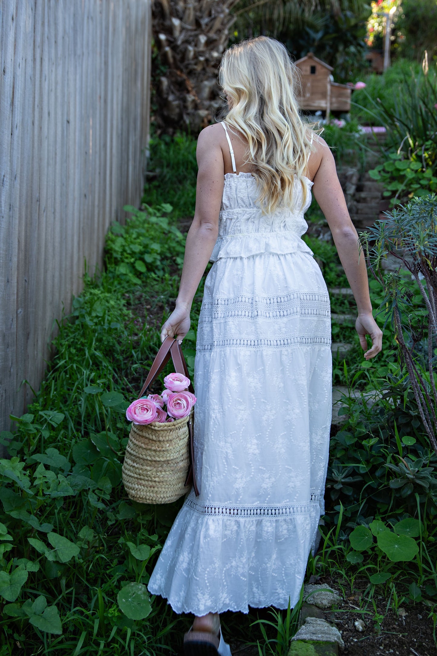 EMBROIDERED LACE CROP TOP & MAXI SKIRT SET