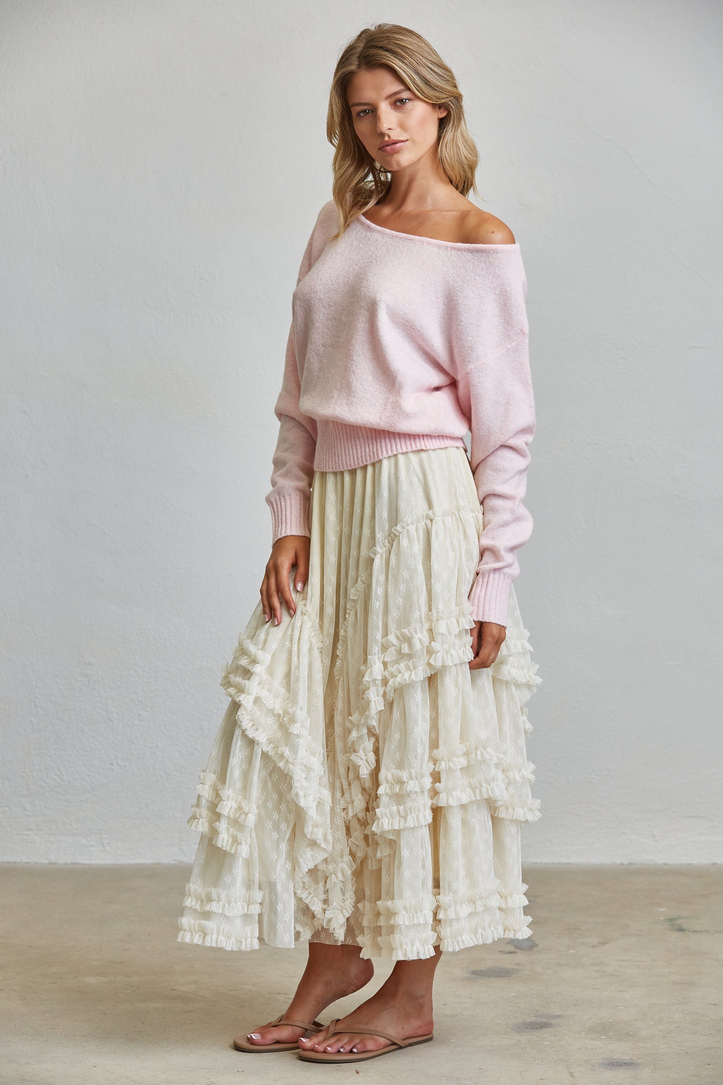OFF SHOULDER CLOUD SWEATER