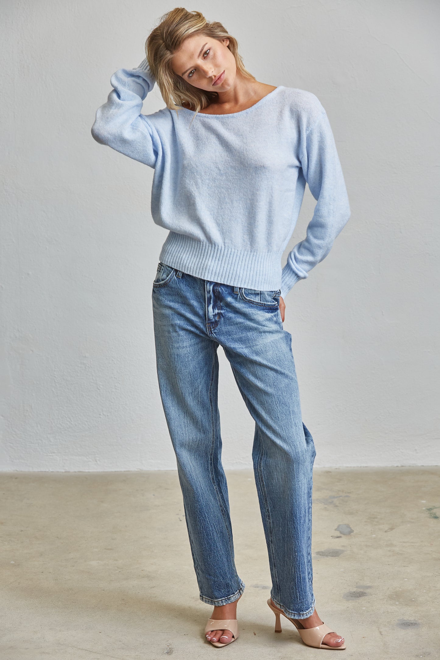 OFF SHOULDER CLOUD SWEATER