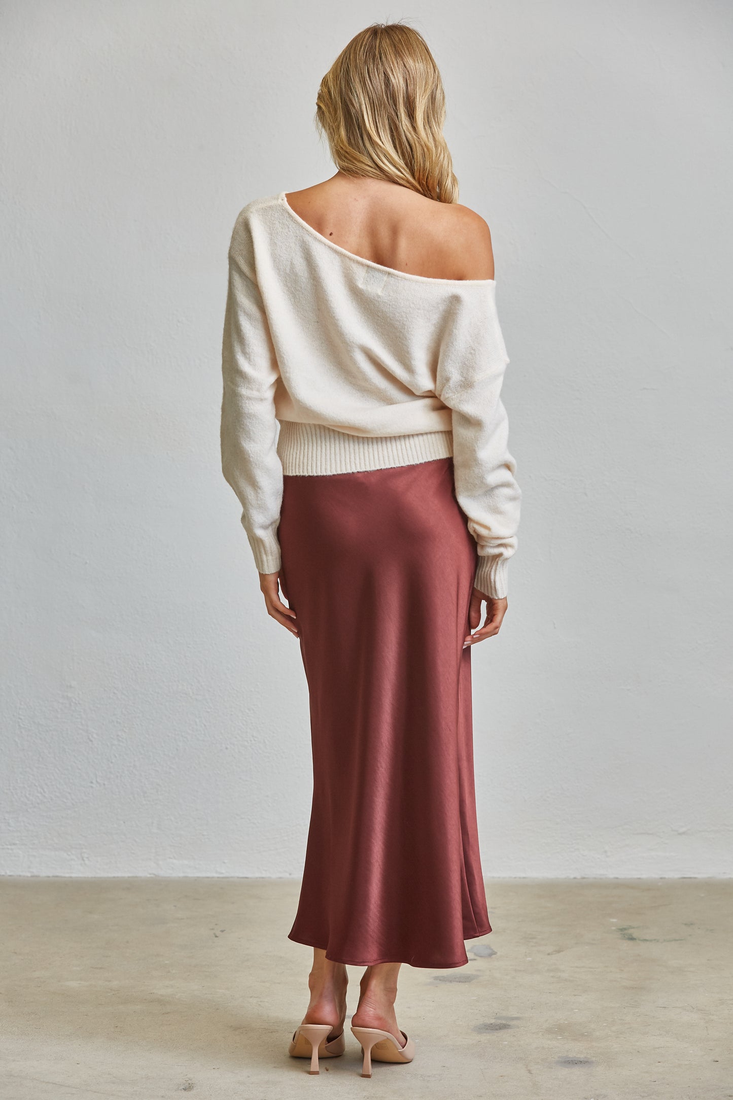 LUXE SATIN BIAS Cut MAXI SKIRT