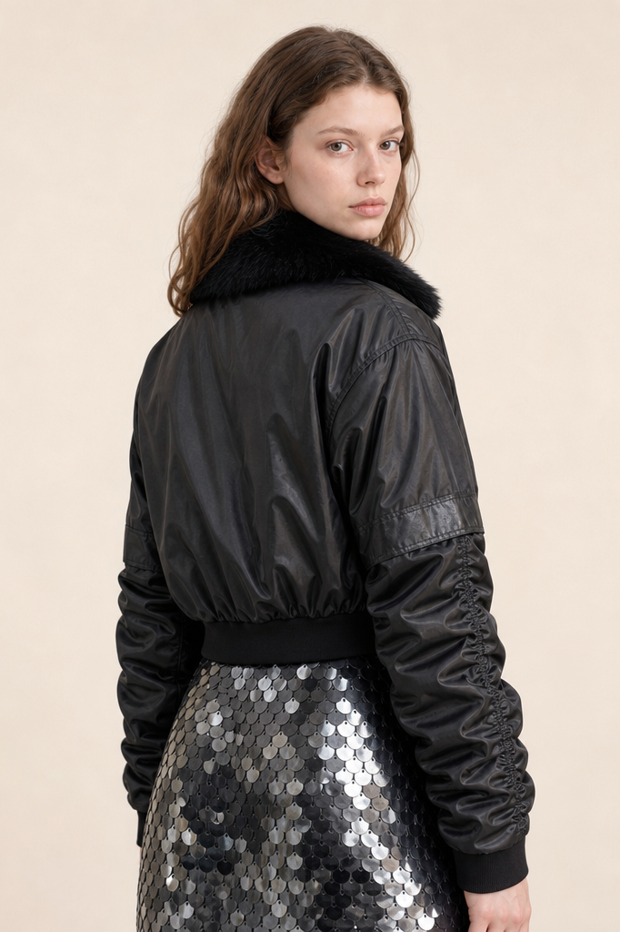 STATEMENT SEQUIN MINI SKIRT - BLACK