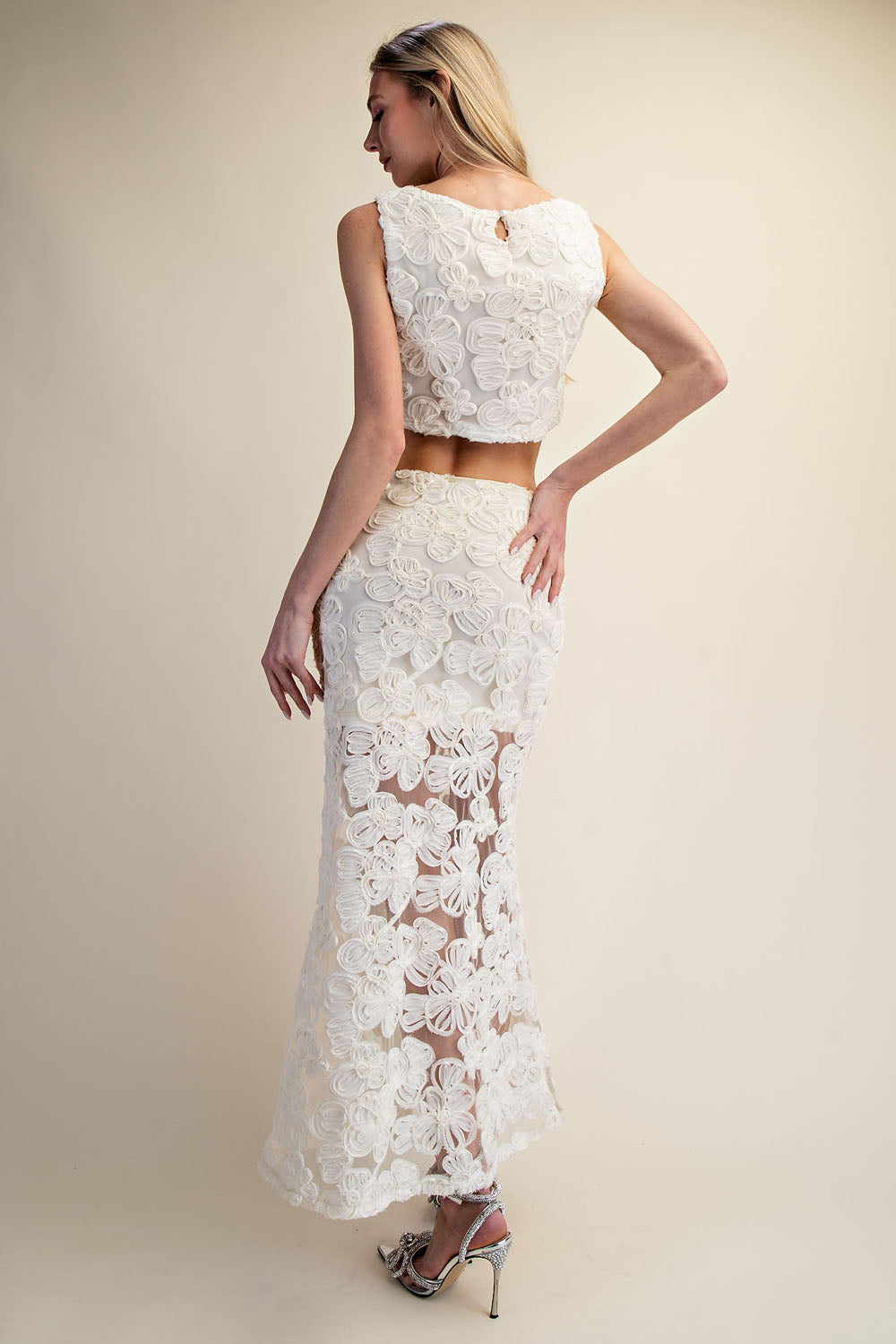 CAMELLIA LACE TOP AND MAXI SKIRT SET