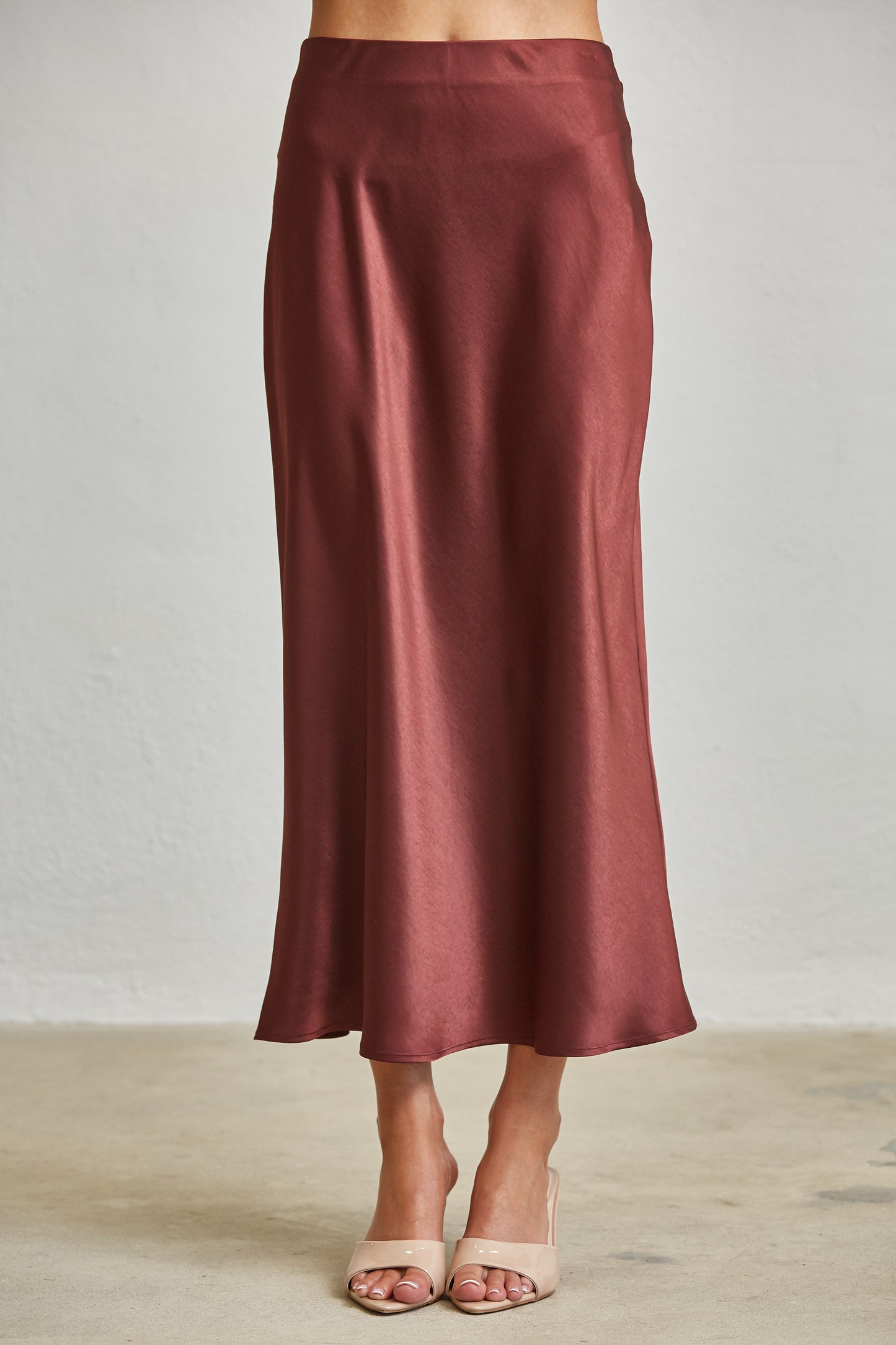 LUXE SATIN BIAS Cut MAXI SKIRT