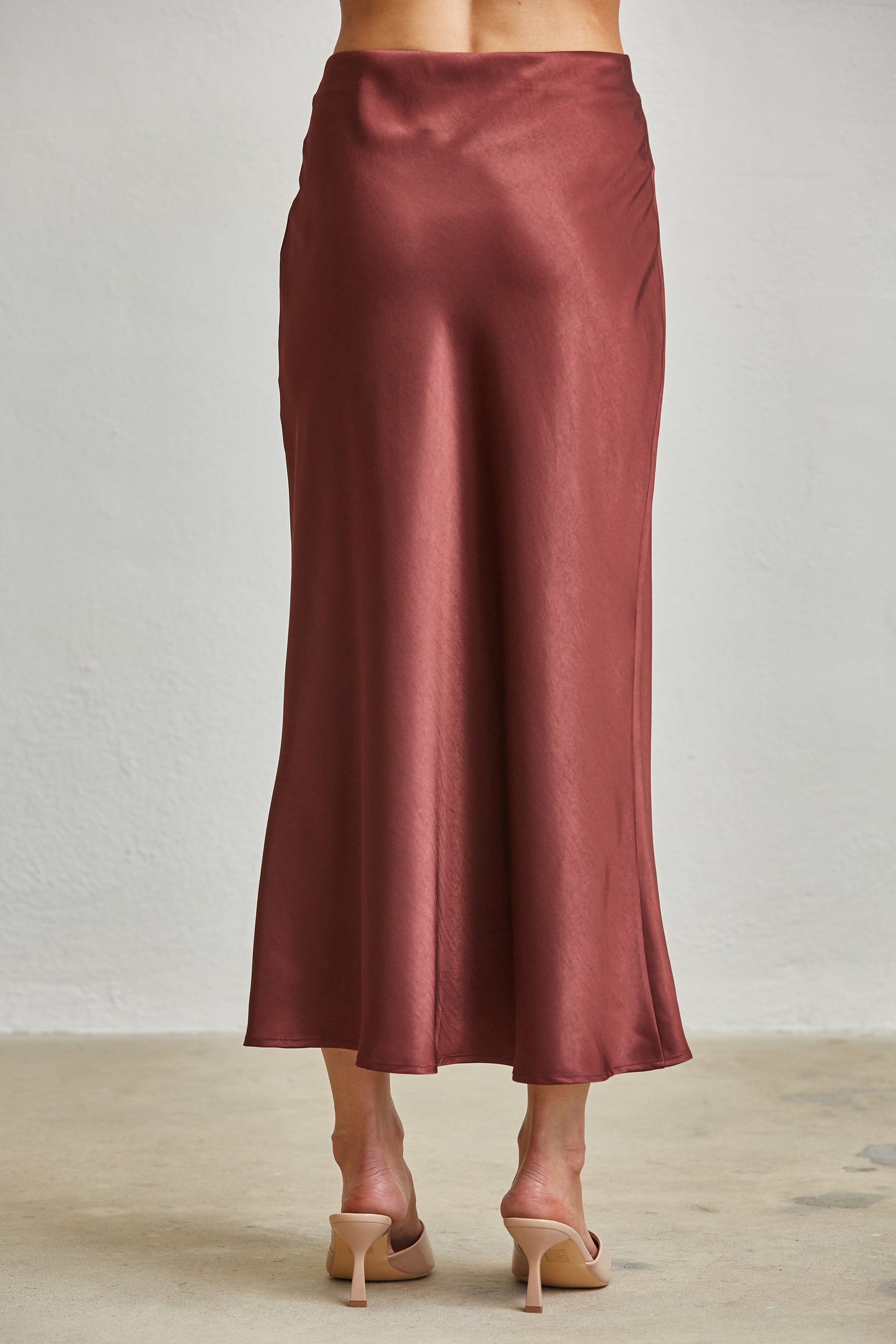 LUXE SATIN BIAS Cut MAXI SKIRT