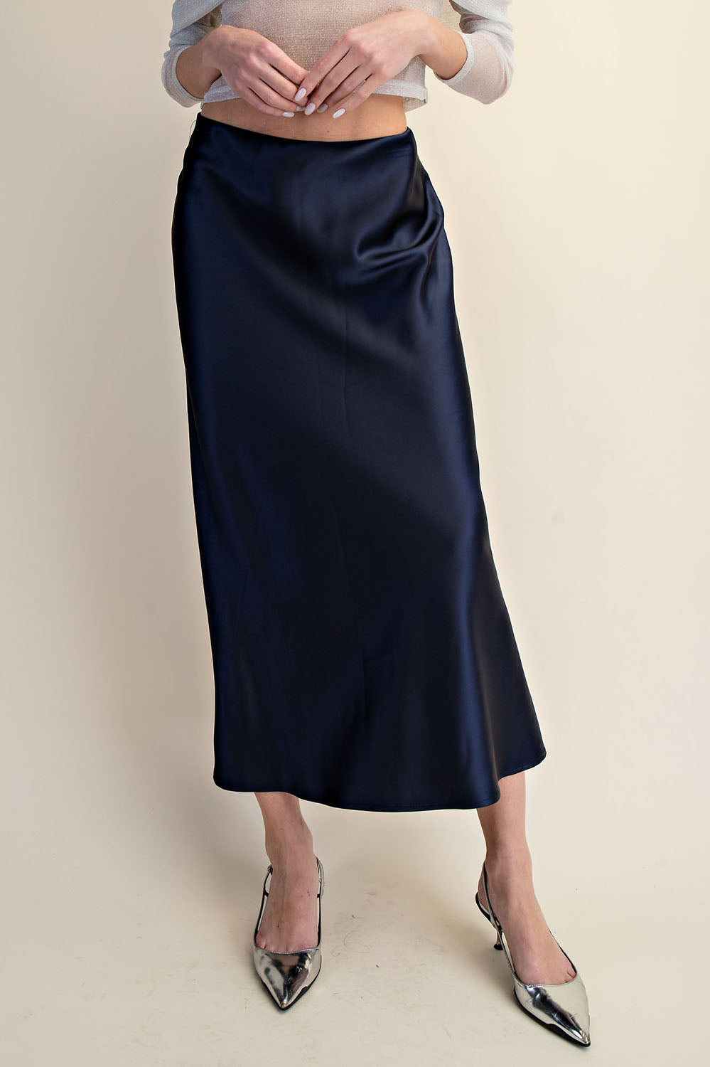 LUXE SATIN BIAS Cut MAXI SKIRT