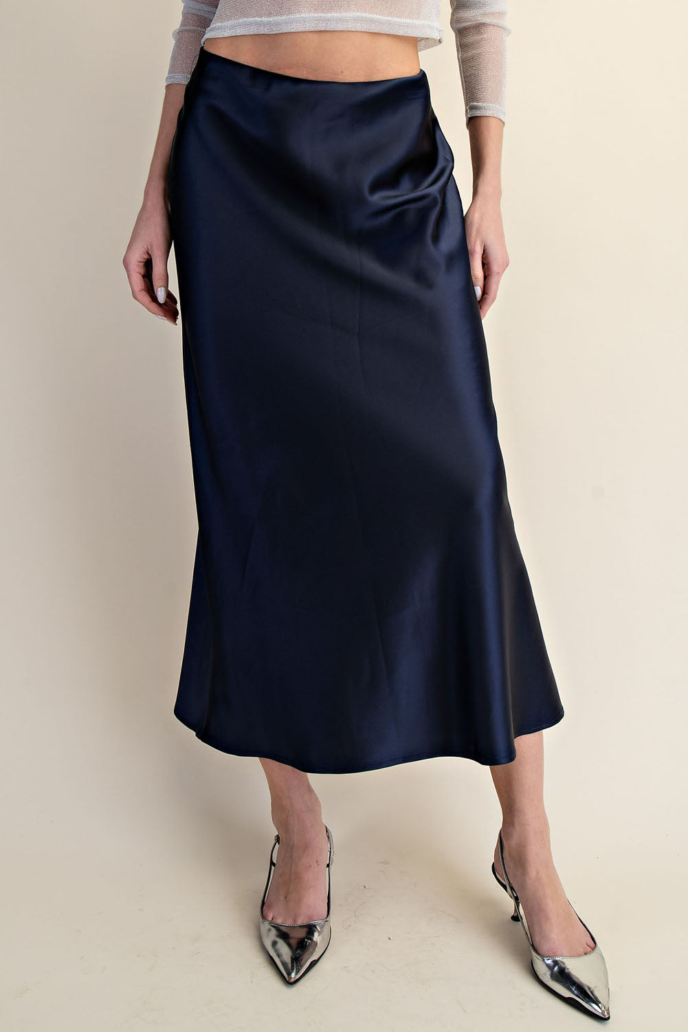 LUXE SATIN BIAS Cut MAXI SKIRT