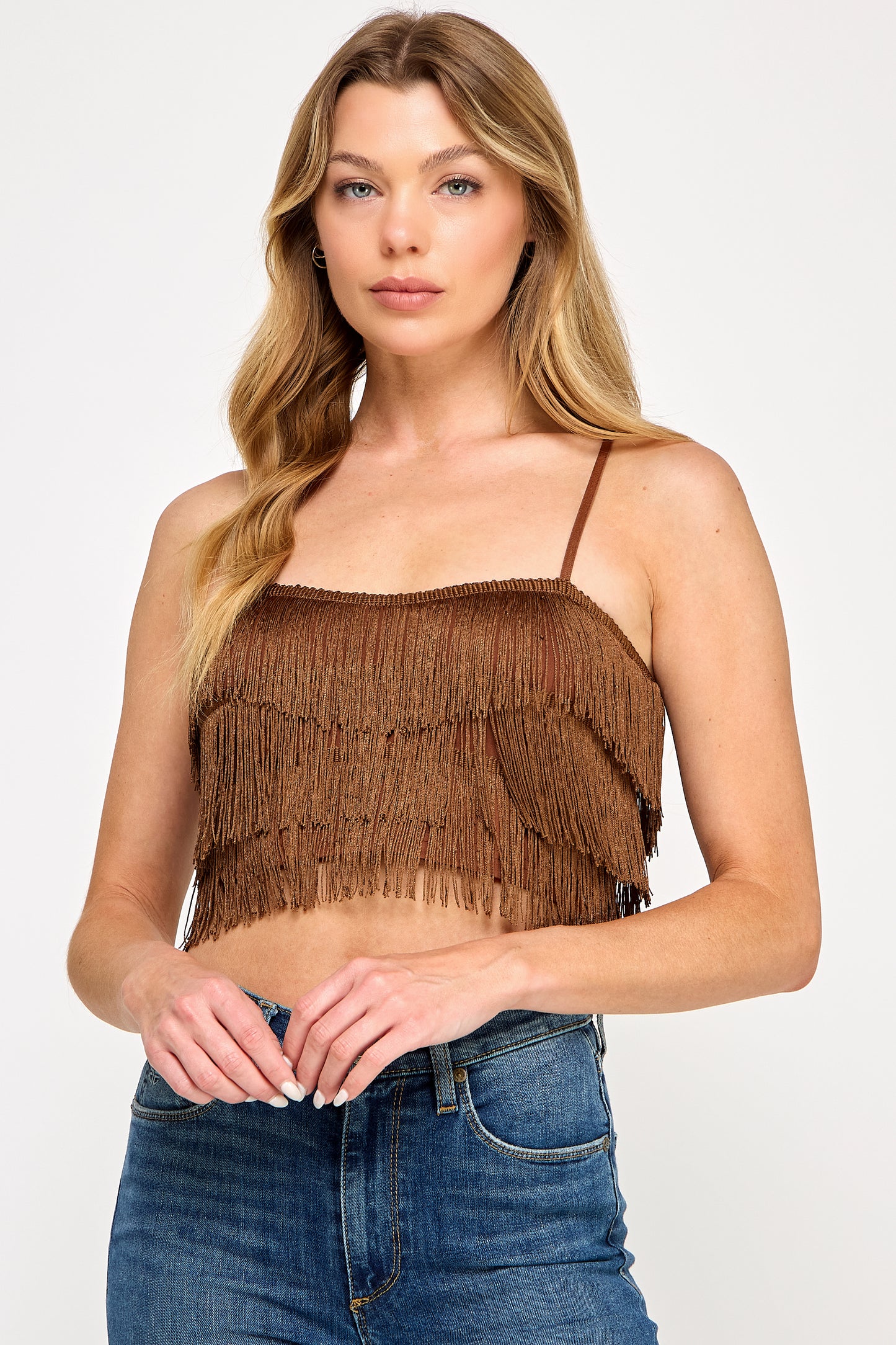 DESERT FRINGE CROP CAMI TOP