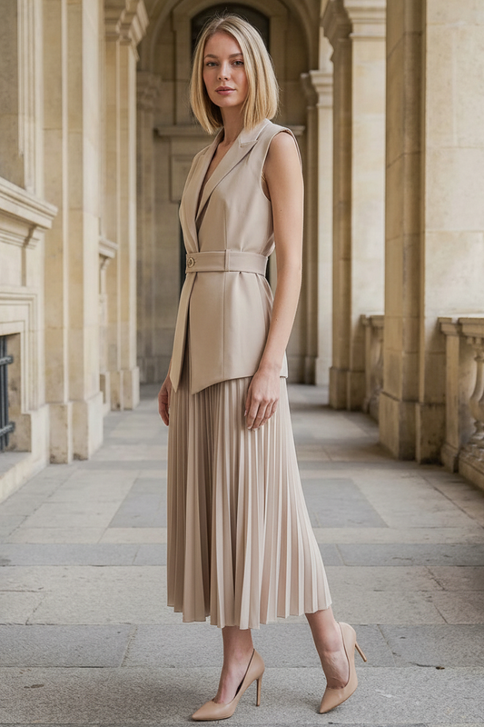 DESERT TAILORED BELTED VEST JACKET