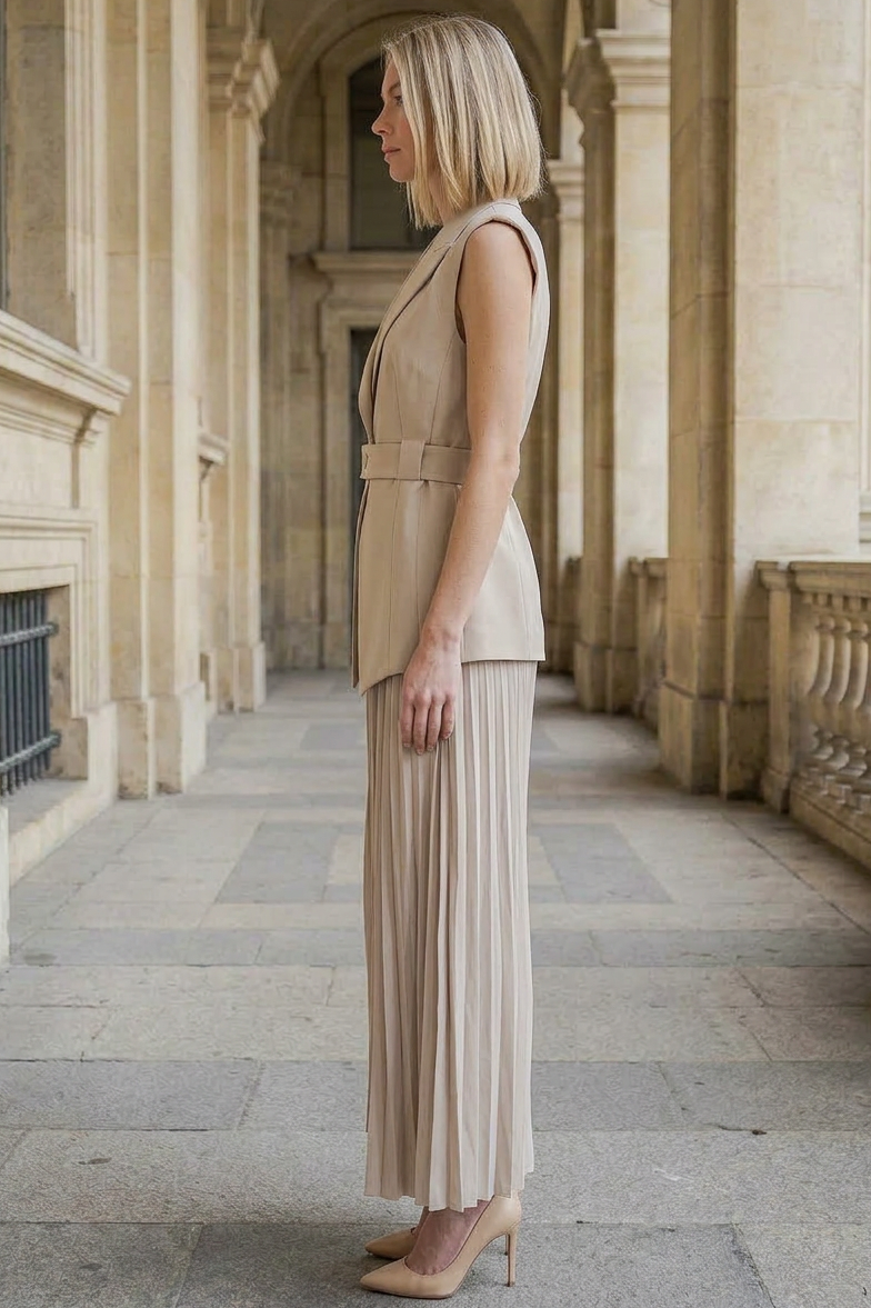 DESERT TAILORED BELTED VEST JACKET