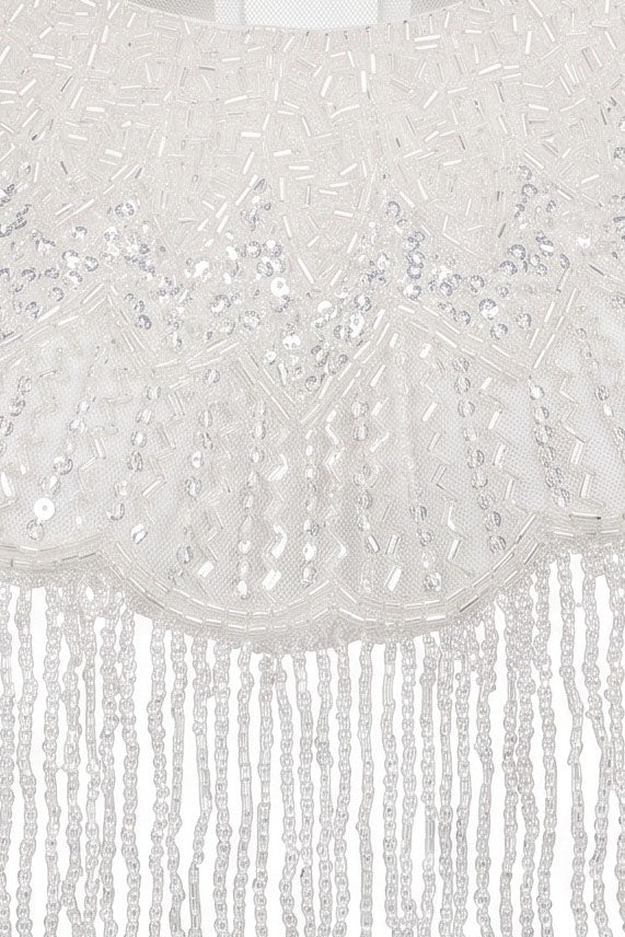 Sequin Beaded Fringe Capelet