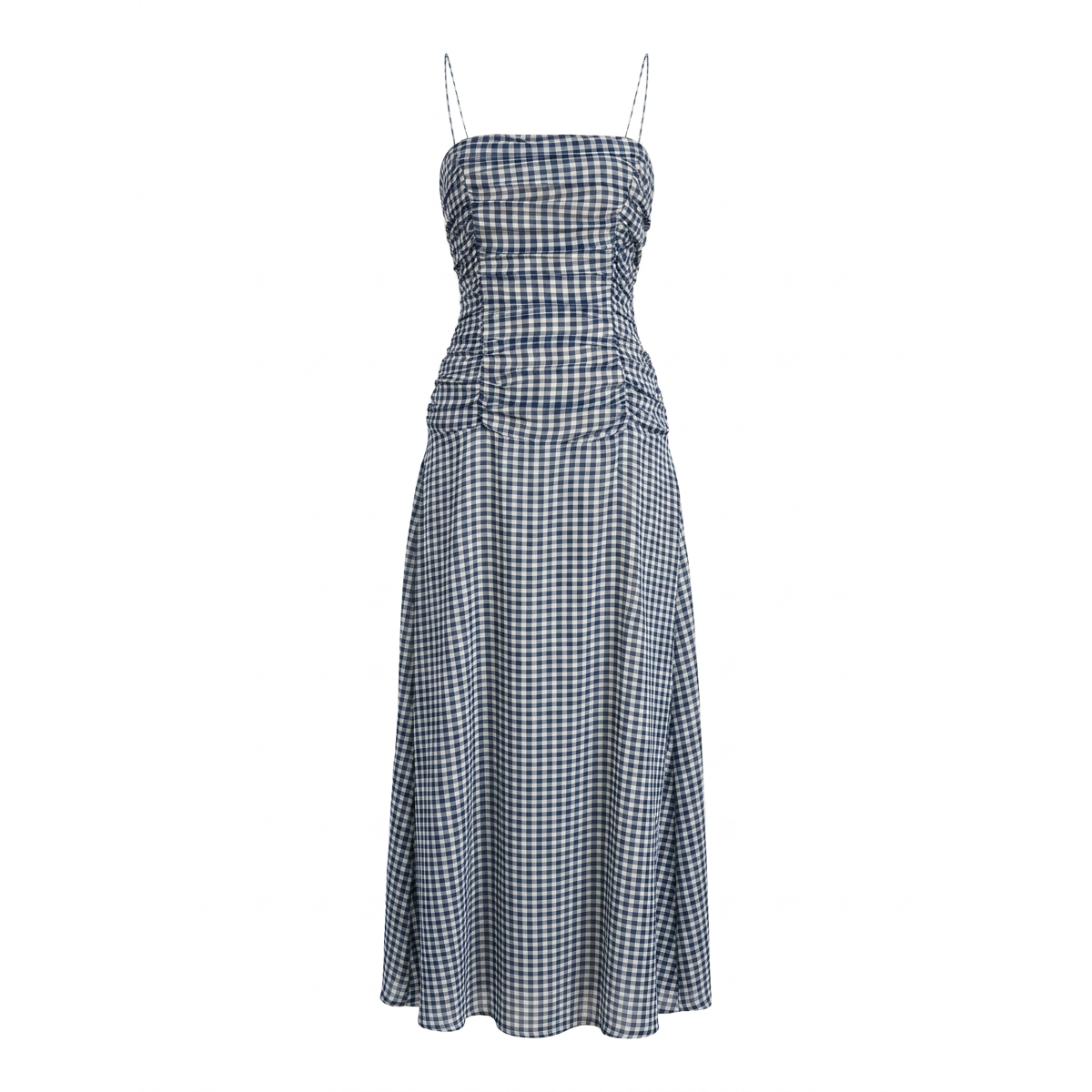 GINGHAM COREST MIDI DRESS