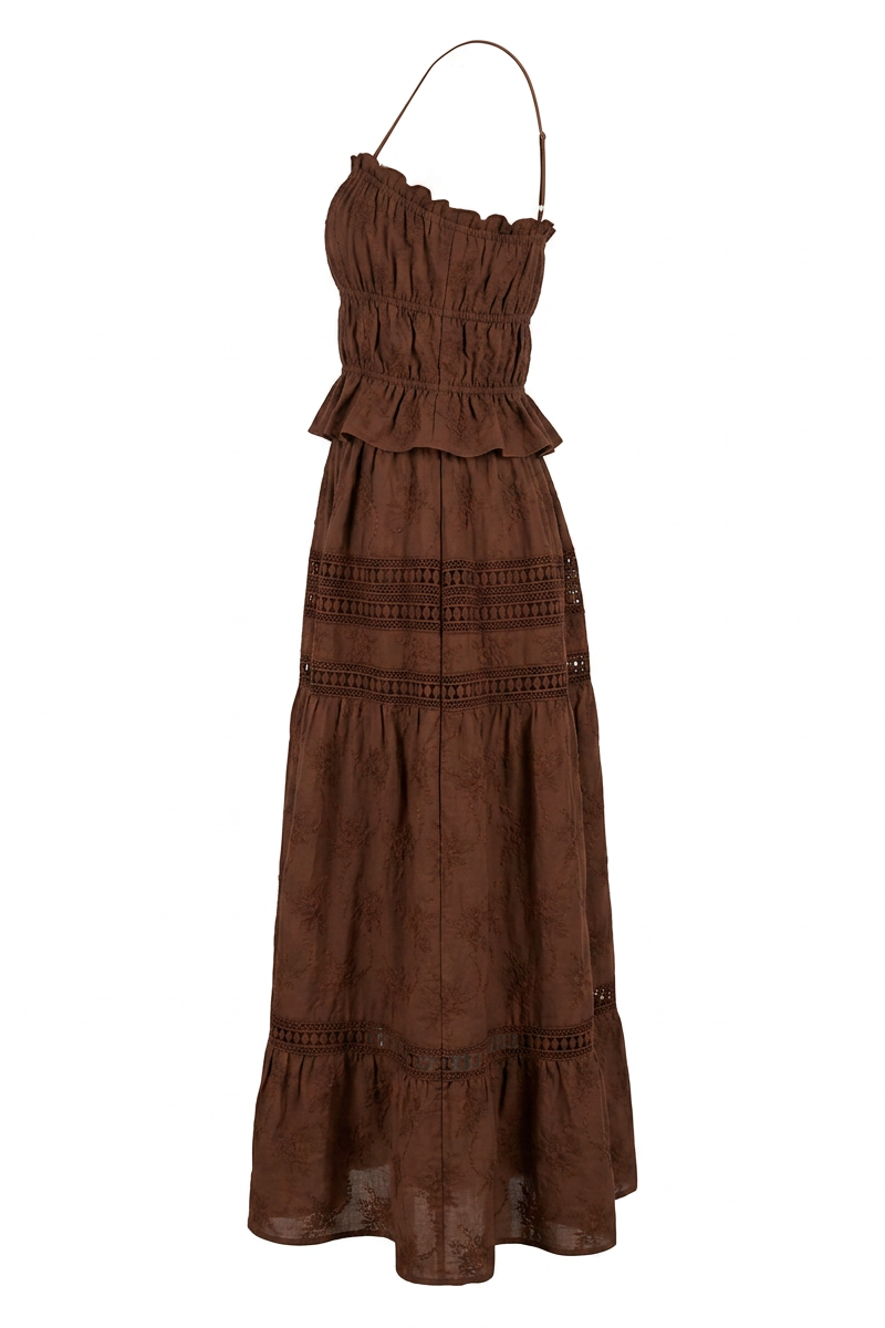 EMBROIDERED LACE CROP TOP & MAXI SKIRT SET